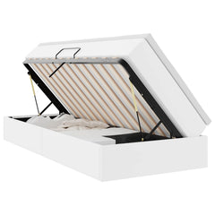 Storage Bed with Mattress White 39.37 x 79.92 in Faux Leather
