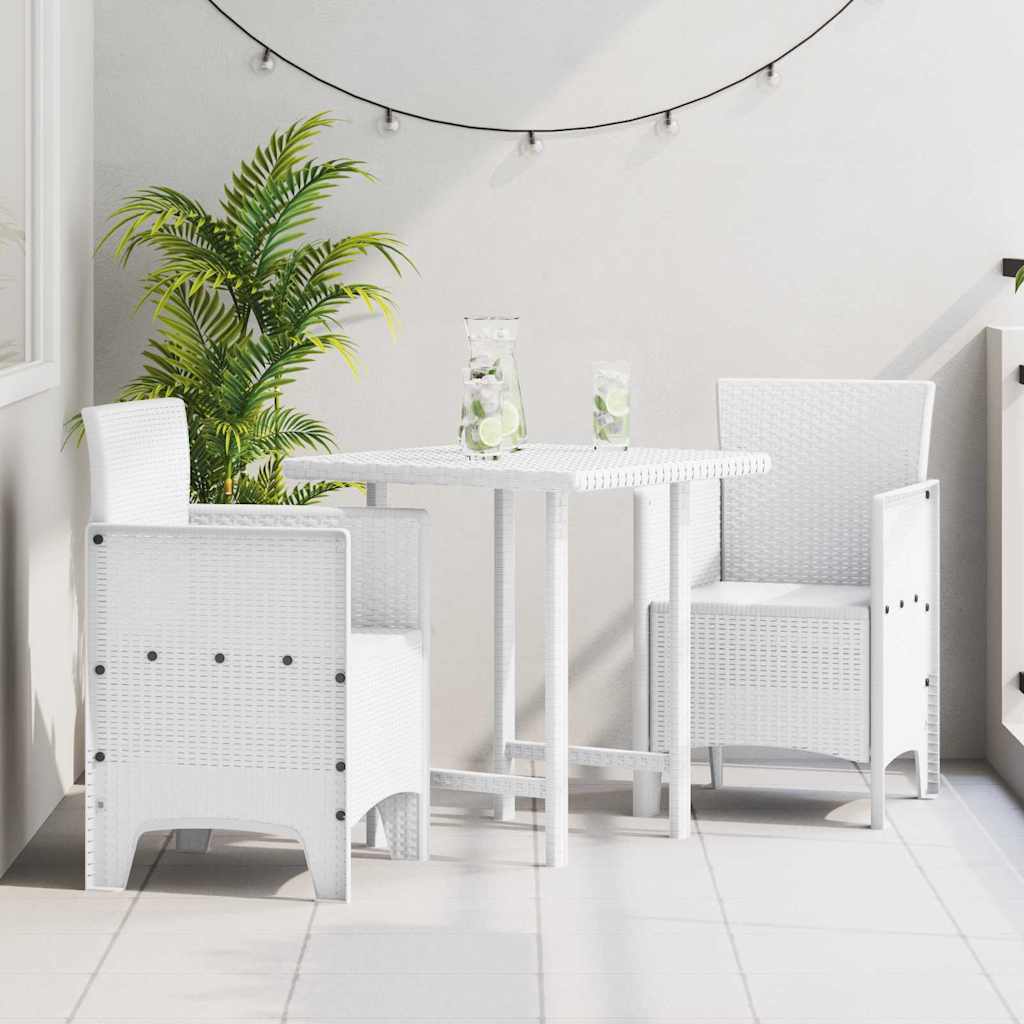 Garden Chair 2 pcs White 20.87 x 19.29 x 33.46 in Polypropylene