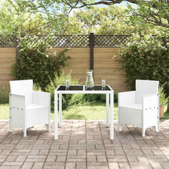 Garden Chair 2 pcs White 20.87 x 19.29 x 33.46 in Polypropylene