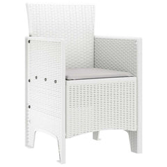 Garden Chair 2 pcs White 20.87 x 19.29 x 33.46 in Polypropylene
