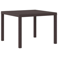 Garden Table Brown 39.37 x 39.37 x 28.74 in Poly Rattan