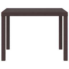 Garden Table Brown 39.37 x 39.37 x 28.74 in Poly Rattan