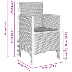 Garden Dining Set 9 pcs Anthracite Polypropylene