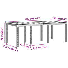 Garden Dining Set 7 pcs Brown Polypropylene