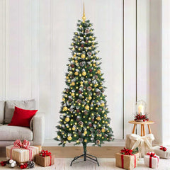 Artificial Christmas Tree with 300 LEDs Green 82.68 in