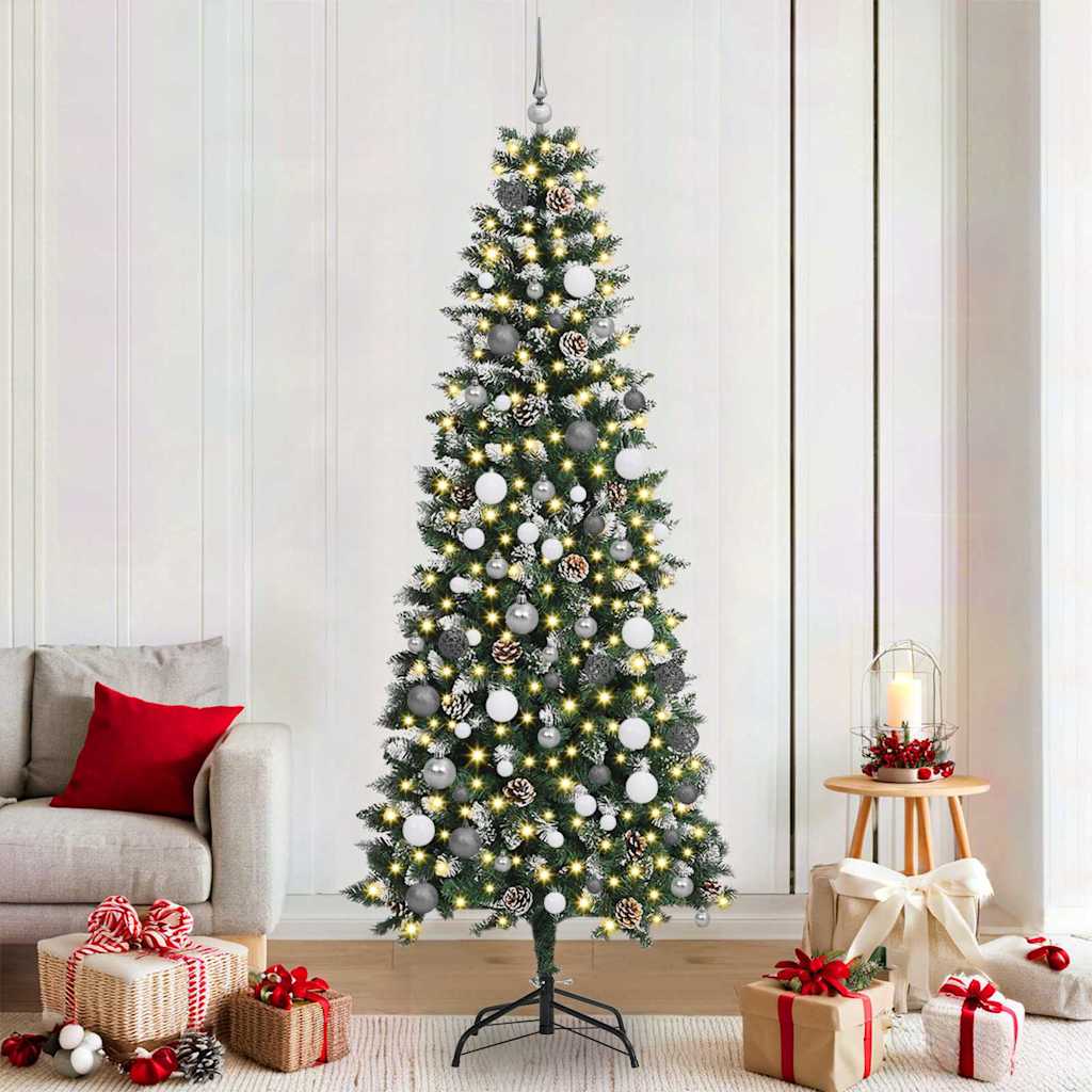 Artificial Christmas Tree with 300 LEDs Green 82.68 in