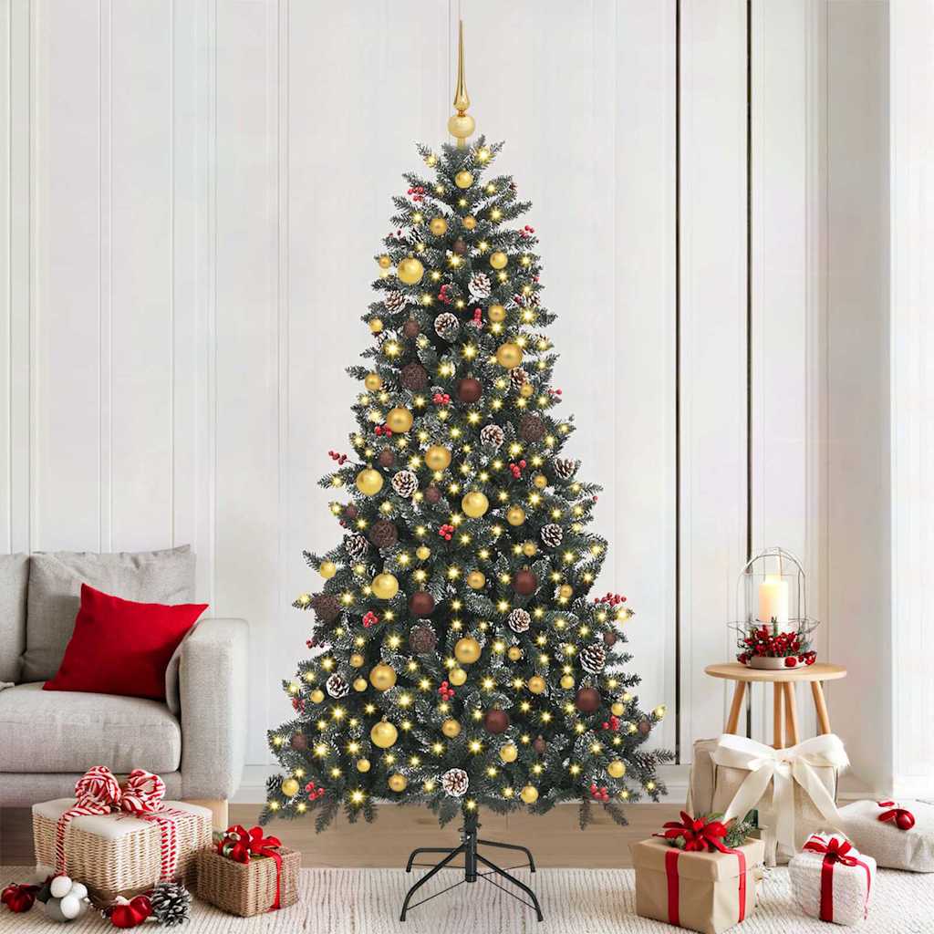 Artificial Christmas Tree with 300 LEDs Green 82.68 in