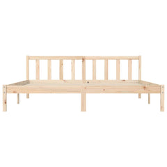 Bed Frame Natural 75.98 x 79.92 in Solid Pine Wood