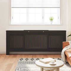 Radiator Cover 2 pcs Black 80.71 x 8.07 x 32.09 in
