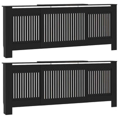 Radiator Cover 2 pcs Black 80.71 x 8.07 x 32.09 in