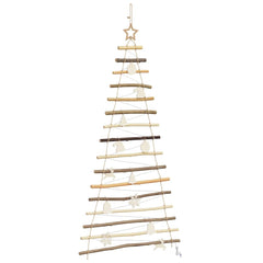 Christmas Tree with 80 LEDs Natural 59.06 in Solid Ash Wood