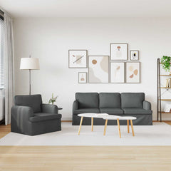 Sofa Set 2 pcs Dark Grey 79.13 x 31.50 x 33.46 in Fabric