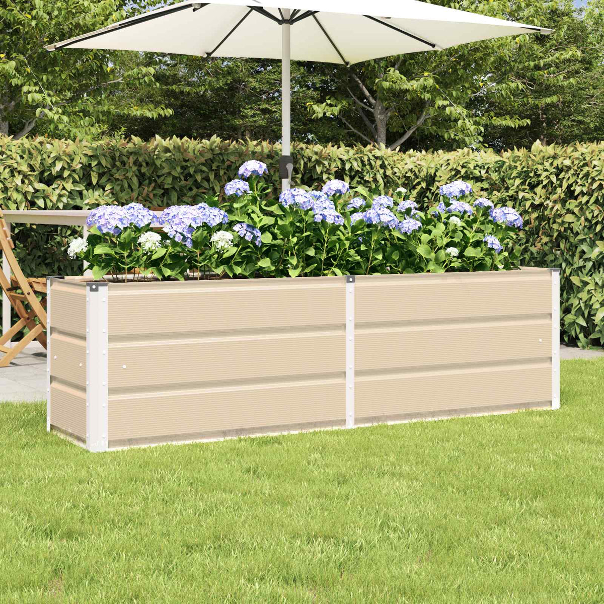 Planter Ivory 62.99 x 15.75 x 17.72 in Steel