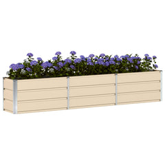 Planter Ivory 94.49 x 15.75 x 17.72 in Steel