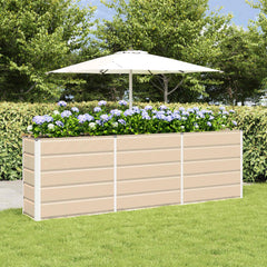 Planter Ivory 94.49 x 15.75 x 29.53 in Steel