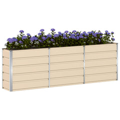 Planter Ivory 94.49 x 15.75 x 29.53 in Steel
