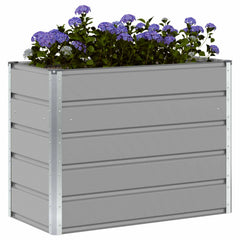 Planter Light Grey 39.37 x 19.69 x 30.31 in Galvanised Steel
