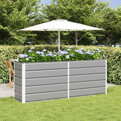 Planter Light Grey 76.77 x 19.69 x 29.53 in Galvanised Steel