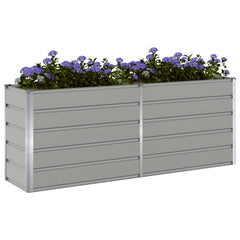 Planter Light Grey 76.77 x 19.69 x 29.53 in Galvanised Steel
