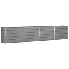 Planter Light Grey 151.57 x 19.69 x 29.53 in Galvanised Steel