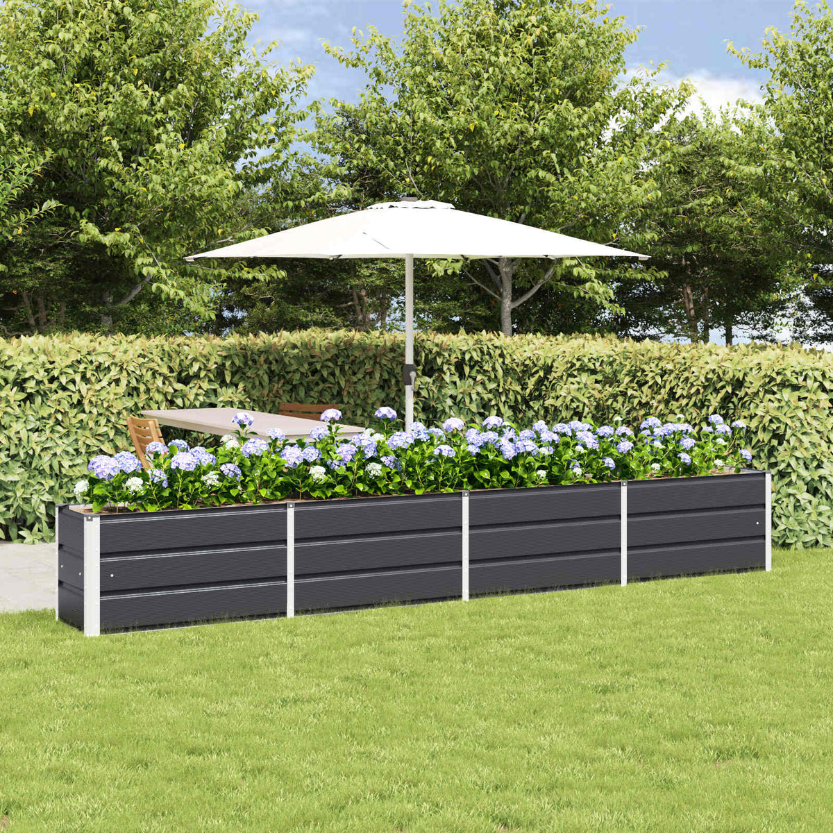 Planter Anthracite 125.98 x 15.75 x 17.72 in Steel