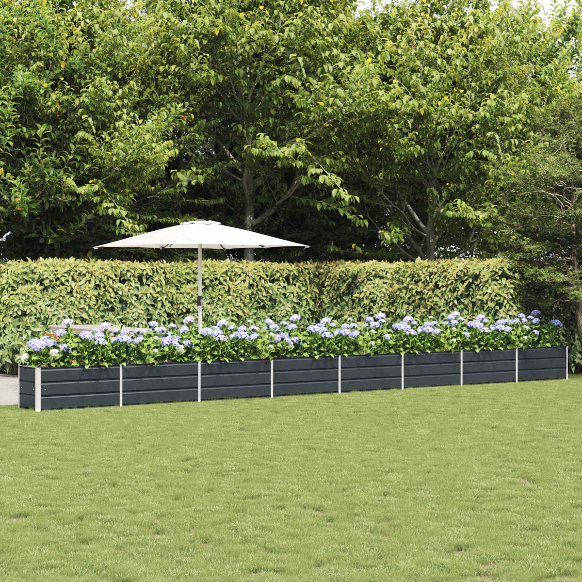 Planter Anthracite 303.15 x 19.69 x 17.72 in Galvanised Steel