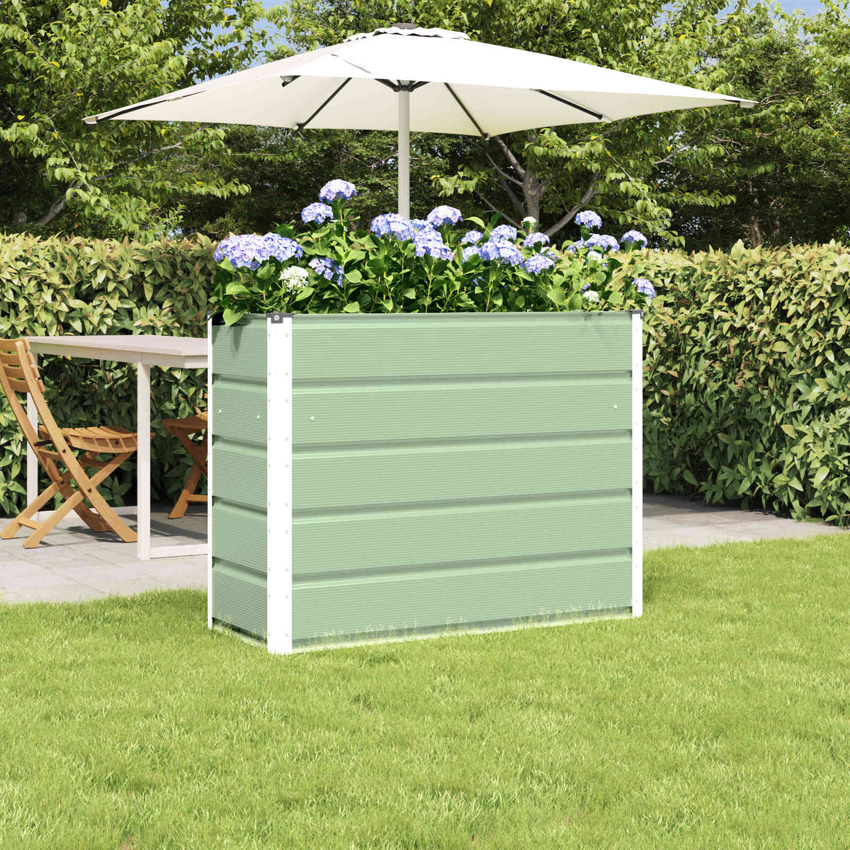 Planter Green 39.37 x 15.75 x 29.53 in Steel