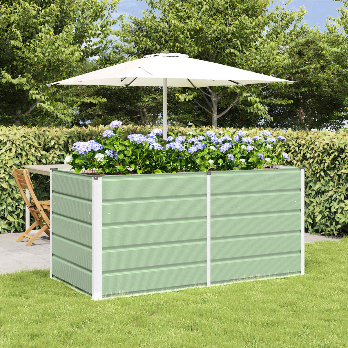 Planter Green 62.99 x 31.50 x 29.53 in Steel