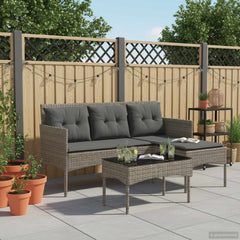 Garden Sofa Set with Cushion 2 pcs Poly Rattan