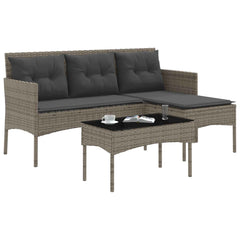 Garden Sofa Set with Cushion 2 pcs Poly Rattan