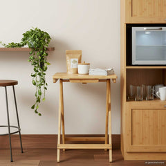 Kitchen Table Folding Natural 15.75 x 11.81 x 21.06 in Bamboo
