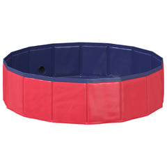 Foldable Dog Swimming Pool Red 31.50 x 31.50 x 7.87 in PVC
