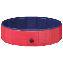 Foldable Dog Swimming Pool Red 31.50 x 31.50 x 7.87 in PVC