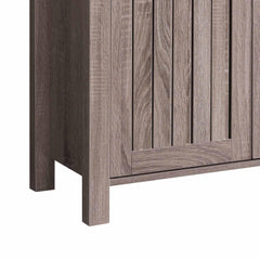 Saturn Rack Cabinet, 34 Inch Slatted Vented Doors, Dark Taupe Finish