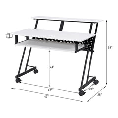 Halo White & Black Finish Music Recording Studio Desk