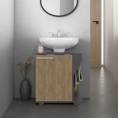 Oasis Under Sink Cabinet, Double Door Storage with Open Back for Pipes, Wide Unit, Freestanding Cabinet