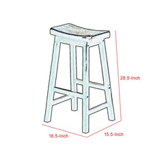 Armageddon 29" Counter Height Stool with Saddle Seat, Distressed Cherry, Set Of 2