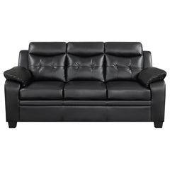 Elysium Casual Black Padded Sofa with Tufted
