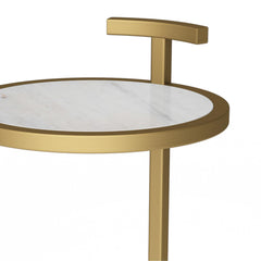 Aegisthus - C Side Table - White / Gold
