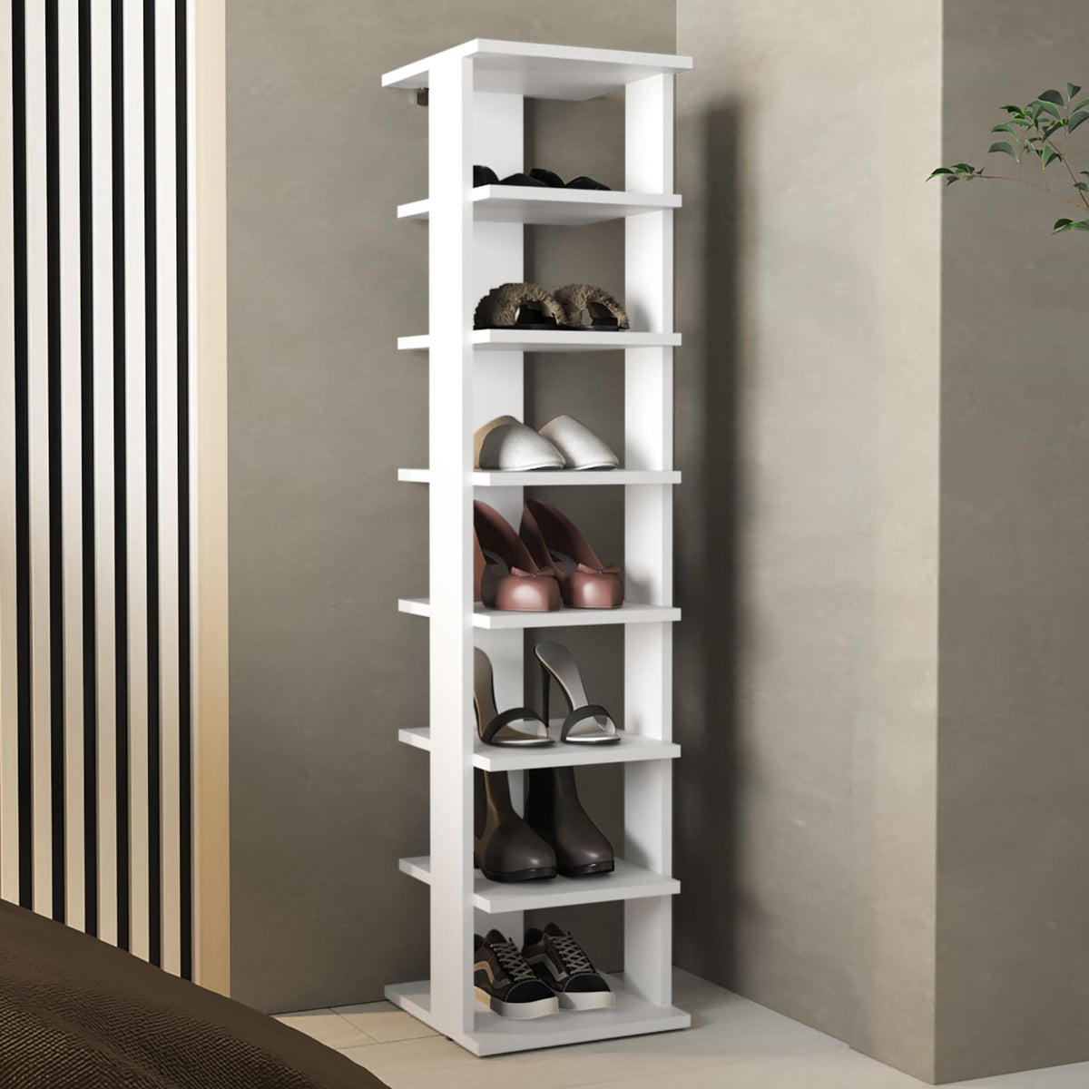 Saturn Rack, White, 7 Shelves