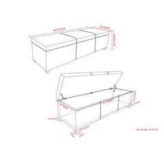 Quasar Extra Large Storage Ottoman Bench