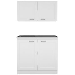 Myth 2-piece Rectangle Cabinet Set White