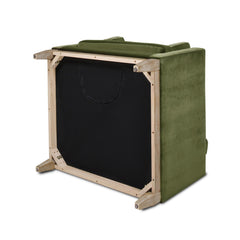 Revelation 36" Modern Farmhouse Arm Chair, Olive Green Performance Velvet
