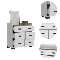 Comet 5-Drawer Dresser White