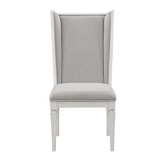 Sanctuary Light Gray Linen & Weathered White Finish Side Chair( Set of 2)