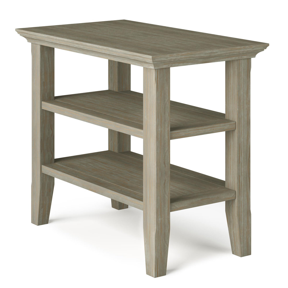 Eternity Solid Wood Narrow Side Table in Distressed Grey