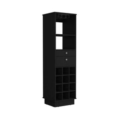 CASSANDRA E-SHOP Zircon Bar Cabinet Two Drawers, Black