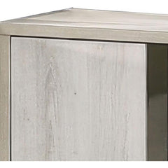 Contemporary Style 1pc Nightstand Melamine Top Chrome Handles French Dovetail Drawers White Wash Finish Bedroom Furniture
