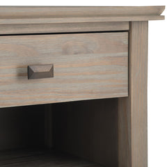 Demeter 24 inch Wide Solid Wood Bedside Table in Distressed Grey