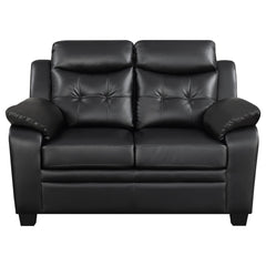 Hades Casual Black Padded Loveseat with Tufted